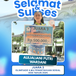 Selamat dan sukses untuk Ananda Aulialiani Putri Wardani 8B
